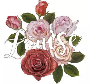 T-shirt with name floral lettering design - TenStickers