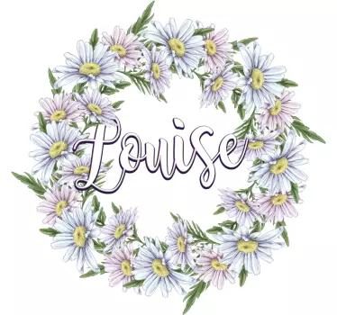 T-shirt with name louise floral wreath - TenStickers