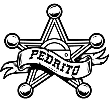 T-shirt with name custom sheriff badge - TenStickers
