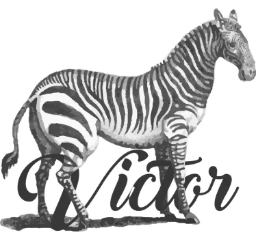 Personalized zebra name t-shirt - TenStickers