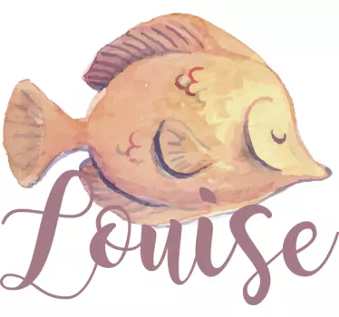 T-shirt with name cute fish design - TenStickers