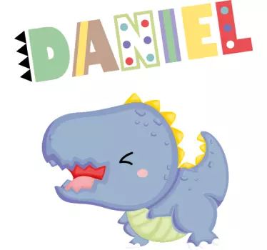 Baby t-shirt with t-rex name design - TenStickers