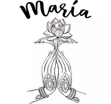 T-shirt with name hands holding lotus - TenStickers