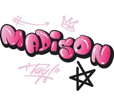 Pink cool lettering graffiti shirt - TenStickers