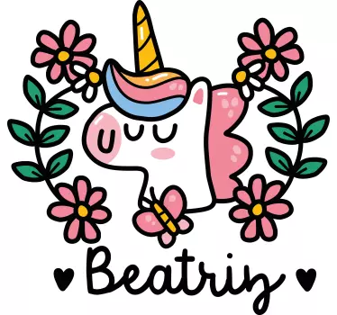 Kids t-shirt cute unicorn flowers design - TenStickers