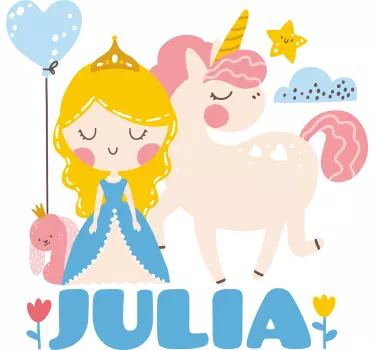 Kids t-shirt cute princess unicorn design - TenStickers