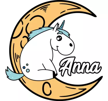 T-shirt with name cute unicorn moon design - TenStickers