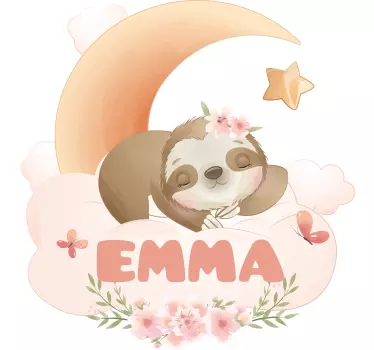 Cute animals sloth with name Baby t-shirt - TenStickers