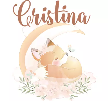 Kids t-shirt sleeping fox personalized design - TenStickers
