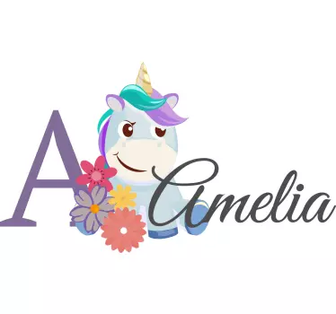 Baby t-shirt cute unicorn name shirt - TenStickers