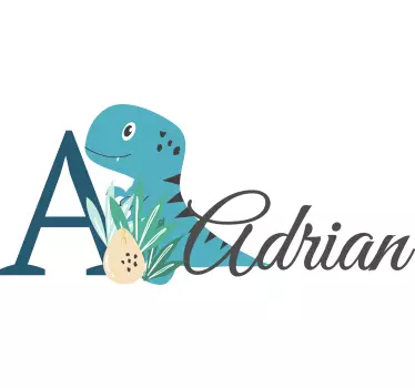 Cute animals dino with name Baby t-shirt - TenStickers