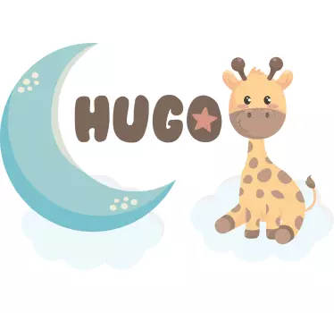 Cute giraffe and moon baby t-shirt - TenStickers