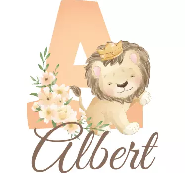 Cute animals lioness with name Baby t-shirt - TenStickers