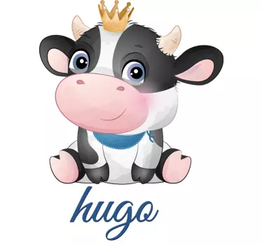 Cute cow for boy with name Baby t-shirt - TenStickers