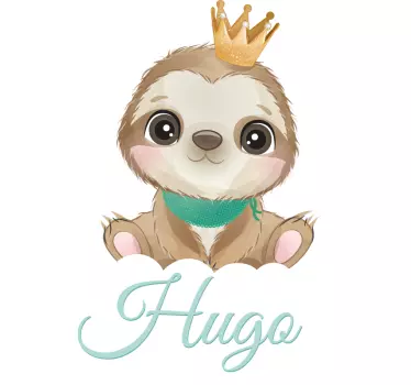 Cute sloth for boy with name Baby t-shirt - TenStickers