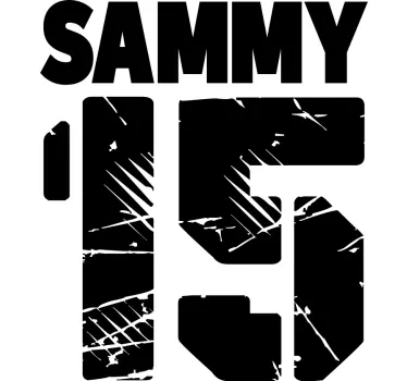 Numbered design t-shirt with name - TenStickers