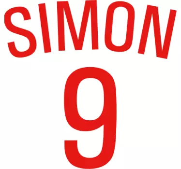 Personalized name number t-shirt - TenStickers