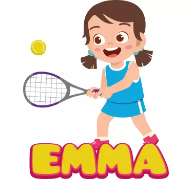 Tennis player with name kids t-shirt - TenStickers