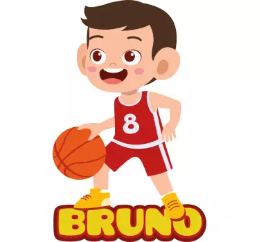 Excited young basketball player kids t-shirt - TenStickers