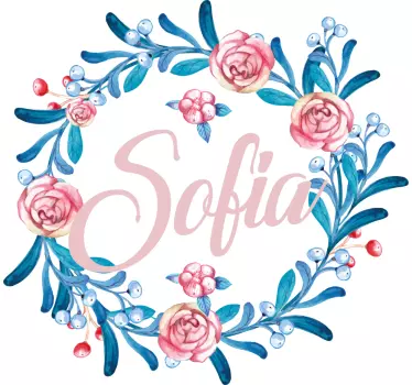 T-shirt with name floral name design - TenStickers