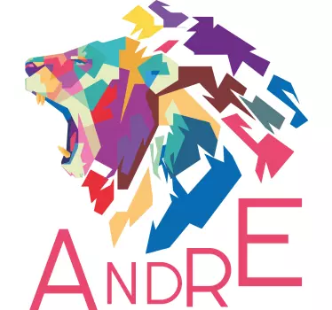 Colorful lion graphic t-shirt - TenStickers