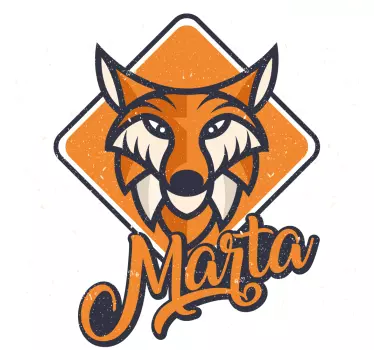 Kids t-shirt personalized fox with name - TenStickers