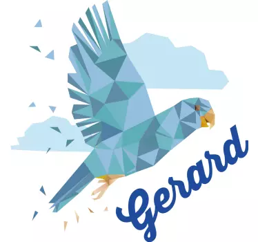 T-shirt with name stylized flying bird - TenStickers