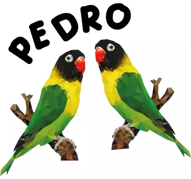 T-shirt with name vibrant parrots design - TenStickers