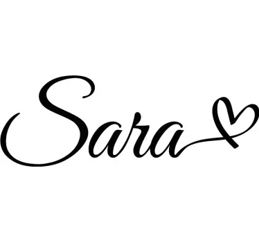 Calligraphic Name with a Heart T-shirts wit - TenStickers
