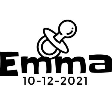 Pacifier with name baby shirt - TenStickers