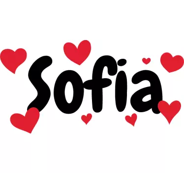 hearts with name baby shirt - TenStickers
