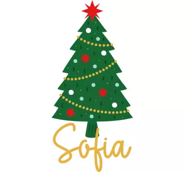 Fir with name Christmas hoodie - TenStickers