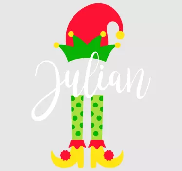 Personalised elf family Christmas matching name hoodie - TenStickers