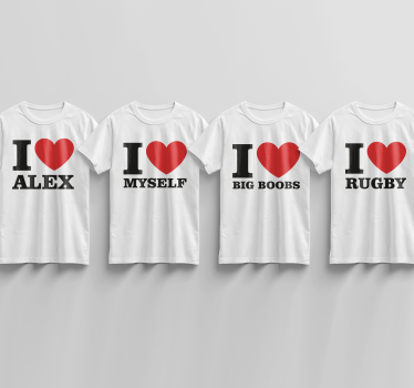 "I love" T-shirts with name - TenStickers