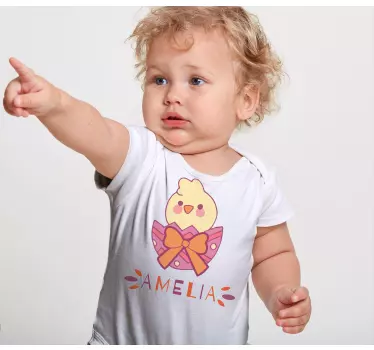 Baby t-shirt cute chick with bow - TenStickers