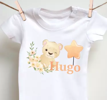 Baby t-shirt cute lion with star - TenStickers