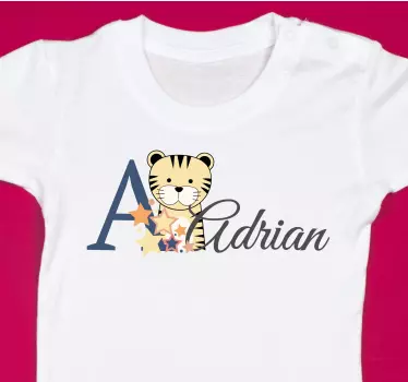 Baby t-shirt personalized with tiger theme - TenStickers