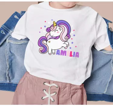 Baby t-shirt unicorn personalized amilia - TenStickers