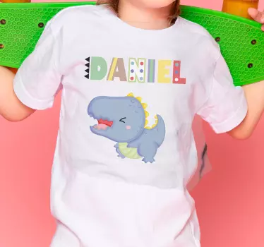 Baby t-shirt with t-rex name design - TenStickers