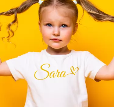 Calligraphic Name with a Heart T-shirts wit - TenStickers