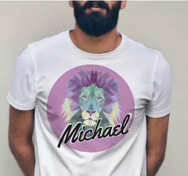 Colorful lion portrait t-shirt - TenStickers