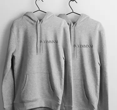 Custom Roman number couple shirts - TenStickers