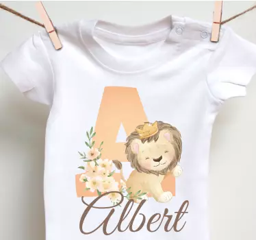 Cute animals lioness with name Baby t-shirt - TenStickers