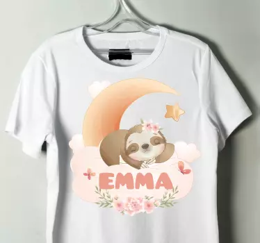 Cute animals sloth with name Baby t-shirt - TenStickers