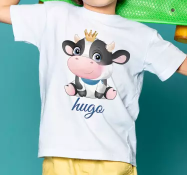 Cute cow for boy with name Baby t-shirt - TenStickers