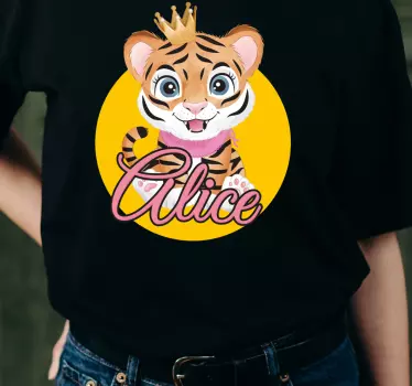Cute tiger for girl with name Baby t-shirt - TenStickers