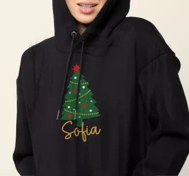 Fir with name Christmas hoodie - TenStickers