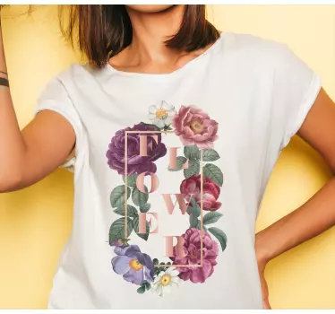 Floral custom typography t-shirt - TenStickers