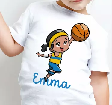Girl basketball player Kids t-shirt - TenStickers