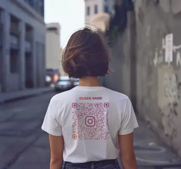 Instagram QR code custom t-shirt - TenStickers